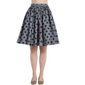 Myrtlewood of California polka dot print chambray full skirt size 2x